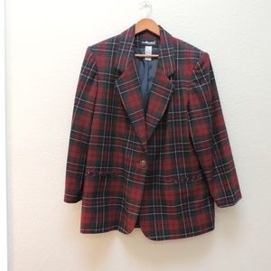 Women's 90's Vintage plaid jacket blazer plus 16w